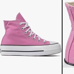 Pink Platform High Top Converse Size 6.5